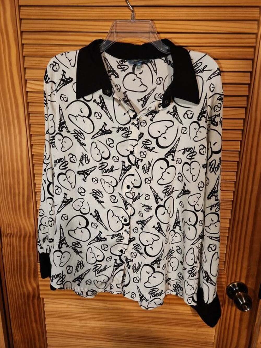 Catherine Malandrino Paris Line Art Chiffon Blouse XL